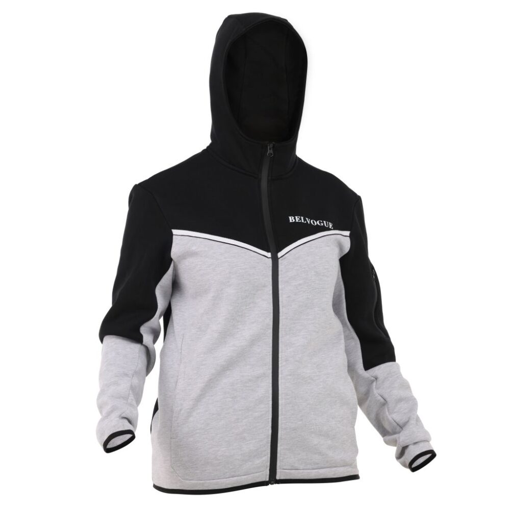Black & Grey Zip Up Jumper - Image 4